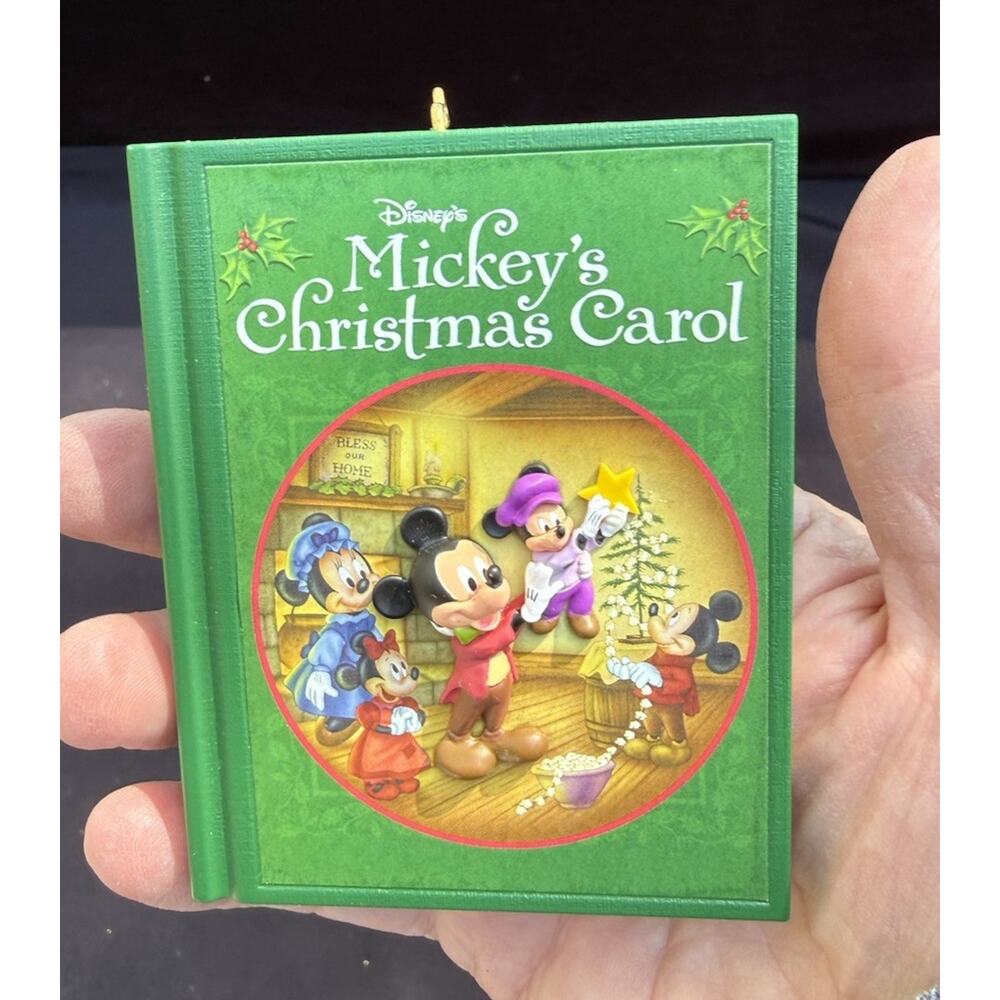 Hallmark Disney Mickey Mouse Christmas Carol Book Ornament No Box! -LO11